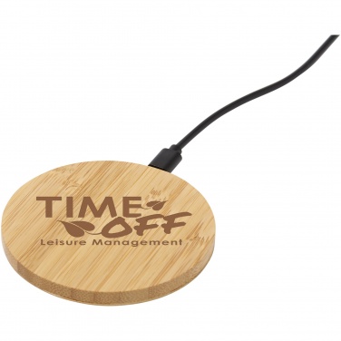Logo trade advertising products image of: Essence 5W bamboo wireless charging pad